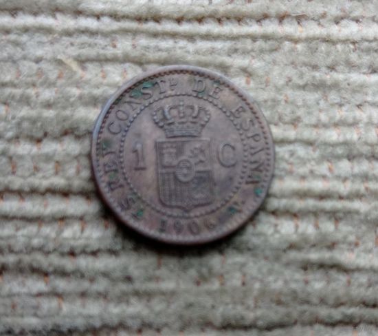 Werty71 Испания 1 сентимо 1906