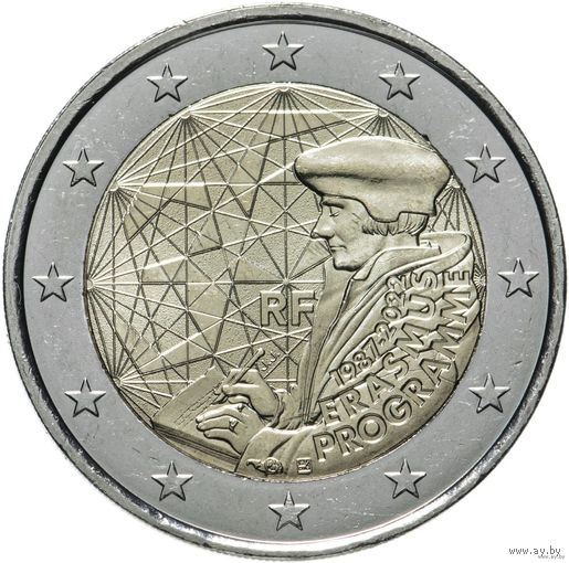 2 евро 2022 Франция 35 лет программы Erasmus UNC из ролла