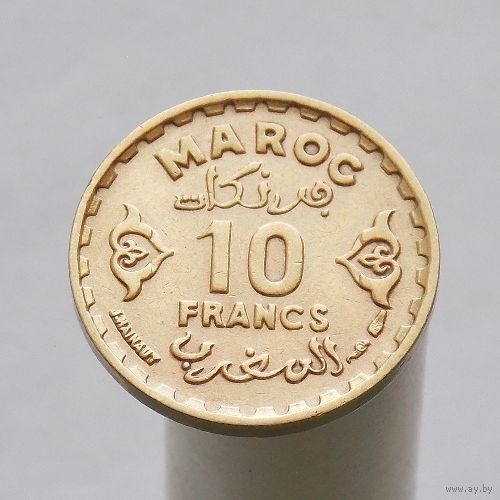 Марокко 10 франков 1952