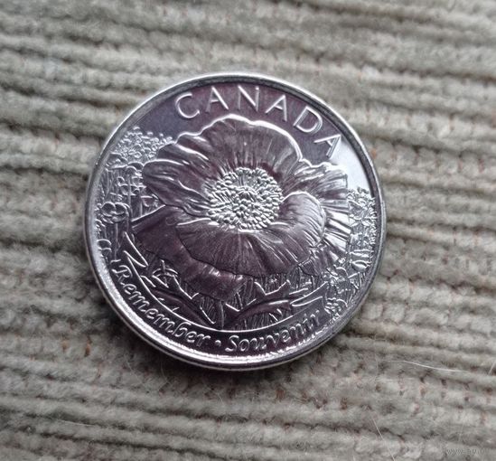 Werty71 Канада 25 цент 2015 100 лет стихотворению На полях Фландрии