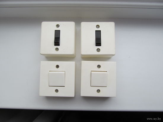 Выключатели одноклавишные СССР 4шт.