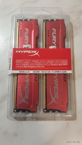 Оперативная память HyperX Fury Red 2x4GB KIT DDR3 PC3-14900 HX318C10FRK2/8