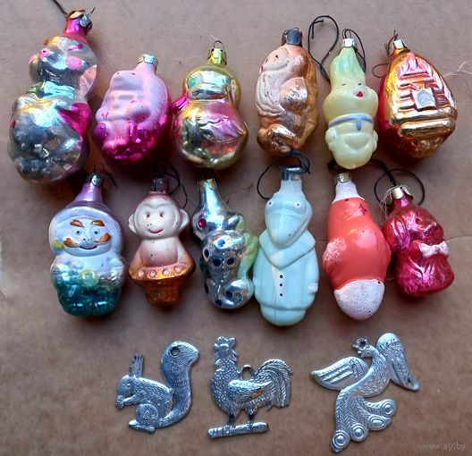Елочные игрушки СССР 15 штук.ЕСТЬ НЕЧАСТЫЕ.