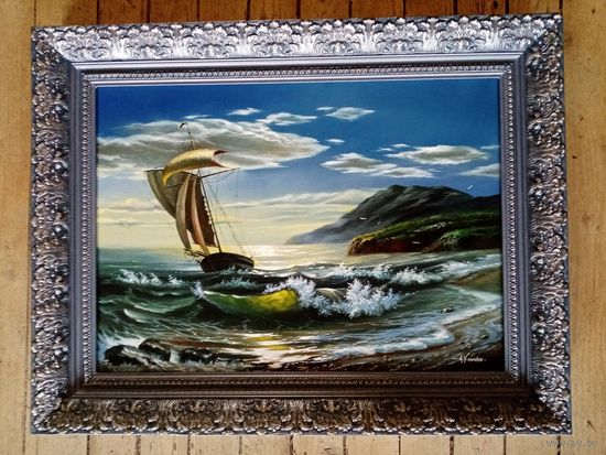 Ходюков А. "море", х.м. 47х65 без рамы. 79х61см с рамой.