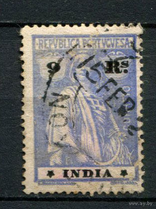 Португальские колонии - Индия - 1913/1925 - Жница 9R - (перф. 15:14) - [Mi.346xA] - 1 марка. Гашеная.  (Лот 115BJ)