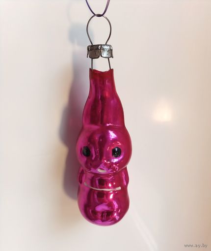 Ёлочная игрушка зайчик редкая