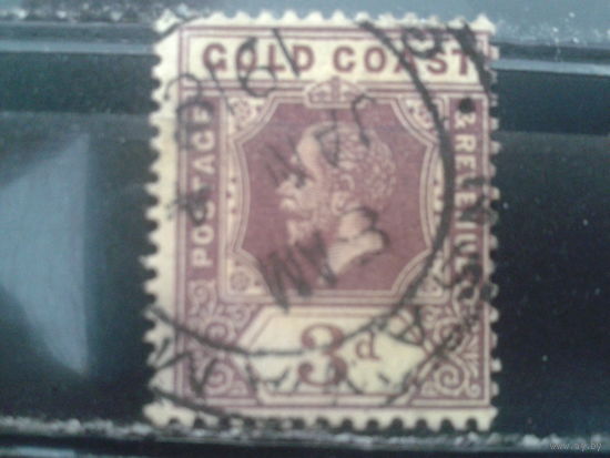 Золотой берег, колония Англии, 1913. Стандарт. Король Георг V, 3P.