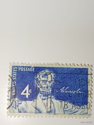 США 1958 с изображением Авраама Линкольна.