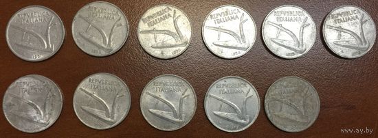 Италия, 10 лир 1951-1956