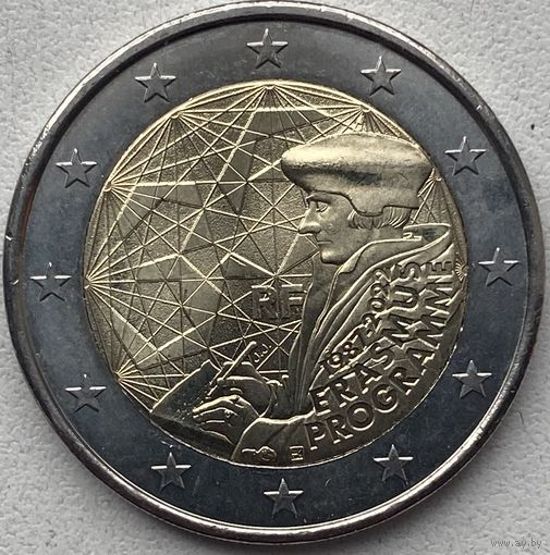 Франция 2 евро 2022 г. 35 лет программы Эразмус (Erasmus)