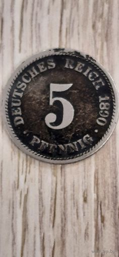 5 пфеннигов 1890, Германия