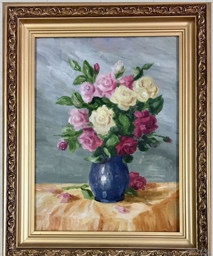 Васильев В.И Натюрморт, 1961г.К/М. Размер с рамой 39х49 см.