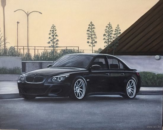 Картина маслом "БМВ M5" 40/50 см