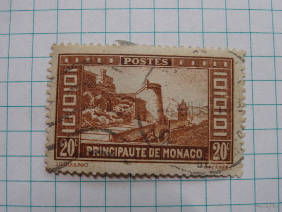 Марка Монако. Пейзаж княжества.  1933