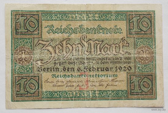 Германия 10 марок 1920