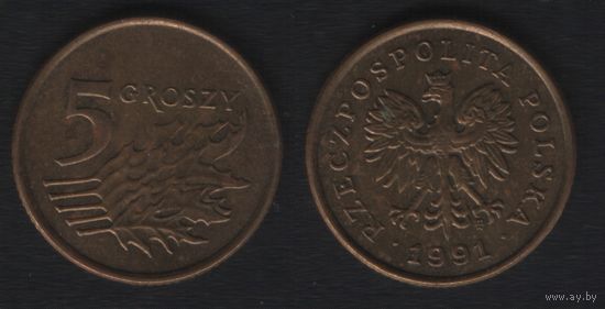 Польша y278 5 грош 1991 год (mw) (_alb2