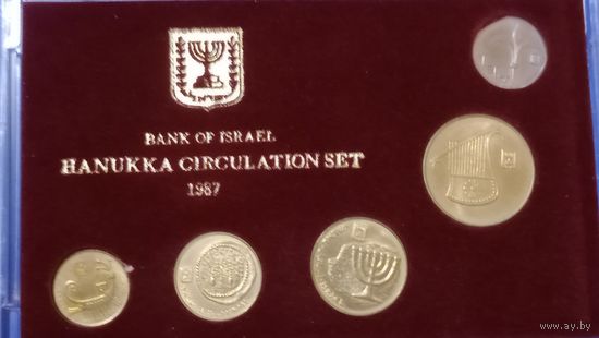Израиль набор монет 1987 Ханука 5 штук