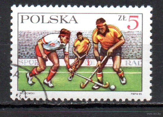 Хоккей с мячом Польша 1985 год серия из 1 марки