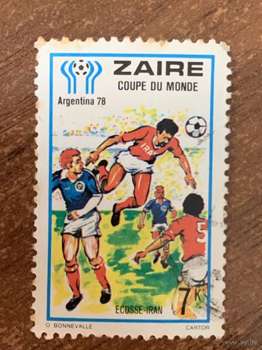 Заир 1978. Чемпионат мира по футболу Аргентина-78. Марка из серии