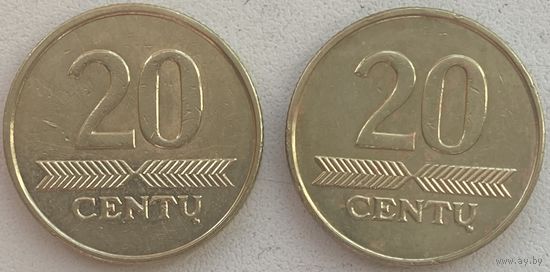 Литва 20 центов 2009 г. Цена за 1 шт.