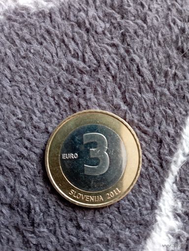 СЛОВЕНИЯ 3 евро 2011 год