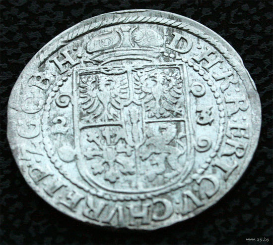 Орт 1623/2, Пруссия, Георг Вильгельм. Перегравировка последней цифры в дате - интересный вариант.