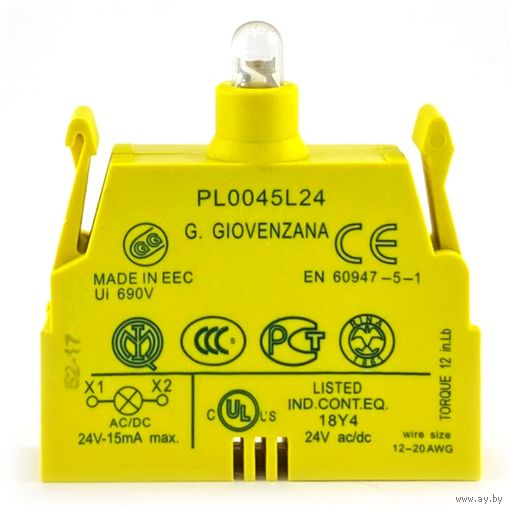 Контактный блок со светодиодом GIOVENZANA PL0045L24М   (11 шт.)