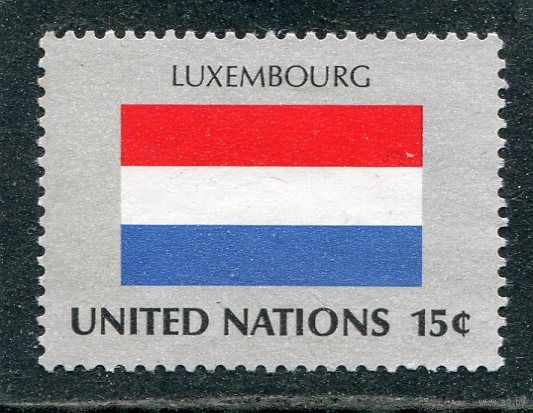 США. ООН Нью-Йорк. Флаг Люксембурга