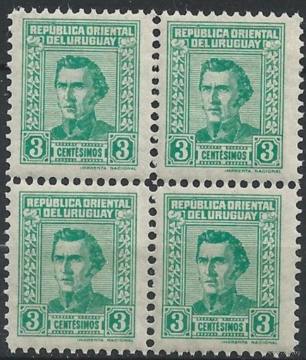 Уругвай 1948 г. Национальный герой и основатель генерал Хосе Артигас MNH