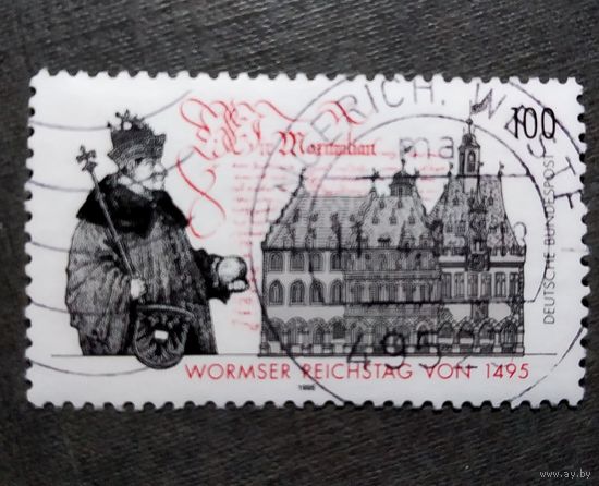 Марка Германия 1995 год 500-летие Вормсского рейхстага