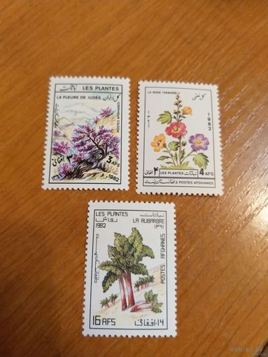 1982 Афганистан чистая полная серия MNH** флора цветы (4-6)