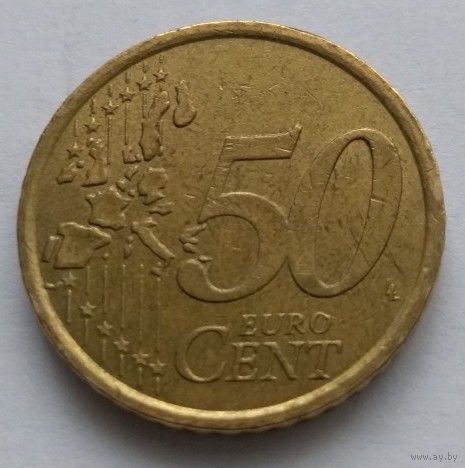 Италия, 50 евроцентов 2002 год.
