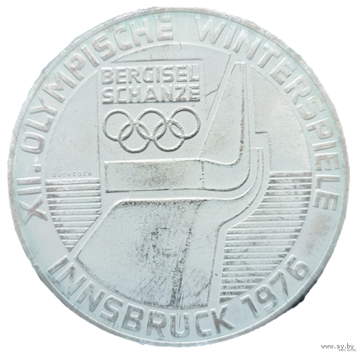 100 шиллингов 1976 XII зимние Олимпийские Игры, Инсбрук 1976! Серебро 24 грамма 640 пробы! ВОЗМОЖЕН ОБМЕН!