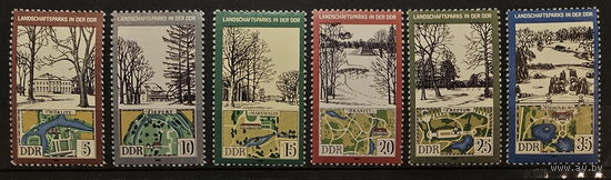 1981. ГДР. Ландшафтные парки. Полная серия из 6 чистых марок