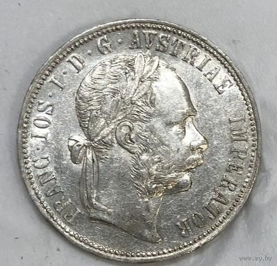 1 флорин 1887 Австро-Венгрия. Нечастый год! Штемпельный блеск! !