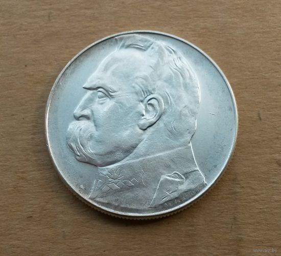 Польша, 10 злотых 1935 г., серебро 0.750, Юзеф Пилсудский