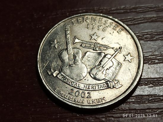 США 25 центов квотер 2002 Теннесси