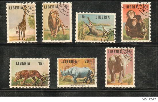 Либерия-1966,(Мих.669-675)  гаш., Фауна, (полная серия)