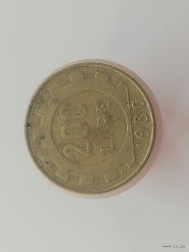200 лир Италия 1980 год  лот 44