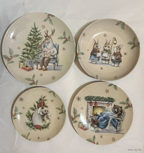 Набор тарелок (4 предмета ) "Рожденственский вечер"  ДФЗ