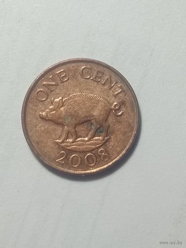 Бермудские острова 1 цент 2008 года .