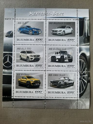 Бурунди 2018. Буджумбура. Автомобили Mercedes. Малый лист