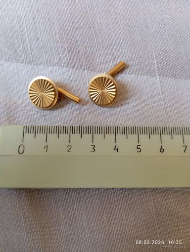 Запонки позолоченные винтаж СССР Au 4