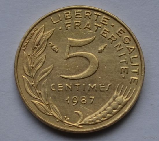 Франция, 5 сантимов 1987 г.