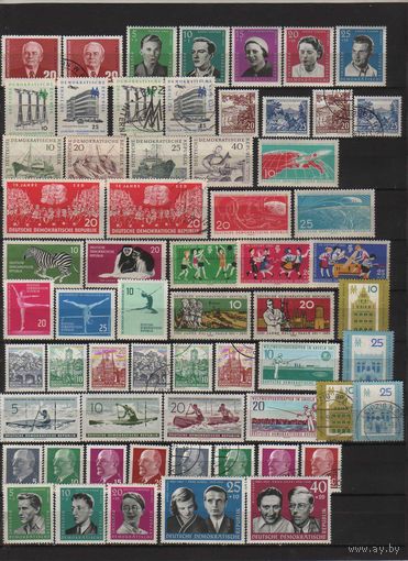 ГДР. ПОЛНЫЙ ГОДОВОЙ  КОМПЛЕКТ ЧИСТЫХ МАРОК 1961г.(без наклеек и следов от них,с родным клеем)! Плюс добавлены некоторые  гашеные серии!