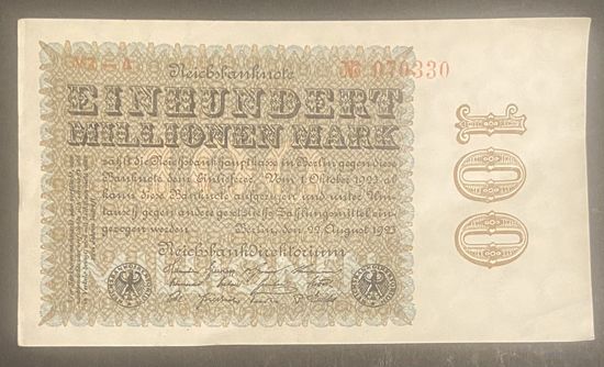 Монета 100 миллионов марок 1923 год. Веймарская республика.