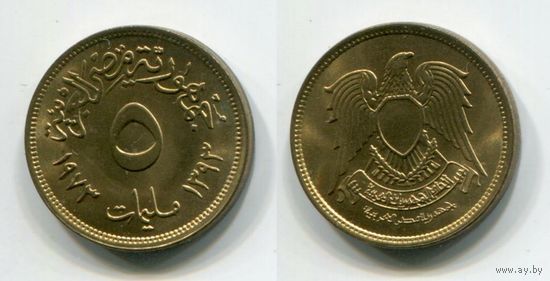 Египет. 5 миллимов (1973, UNC)