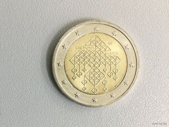 Литва 2 евро 2024 Литовские соломенные сады