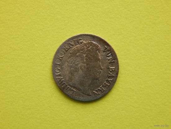 Германия (Бавария). 1 крейцер 1835, брак, выкрошка. Торг.