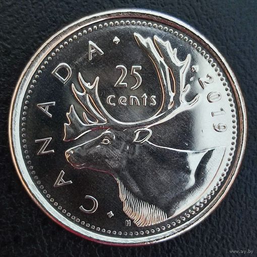 Канада 25 центов, 2019 Елизавета II, UNC. (1.1.4)